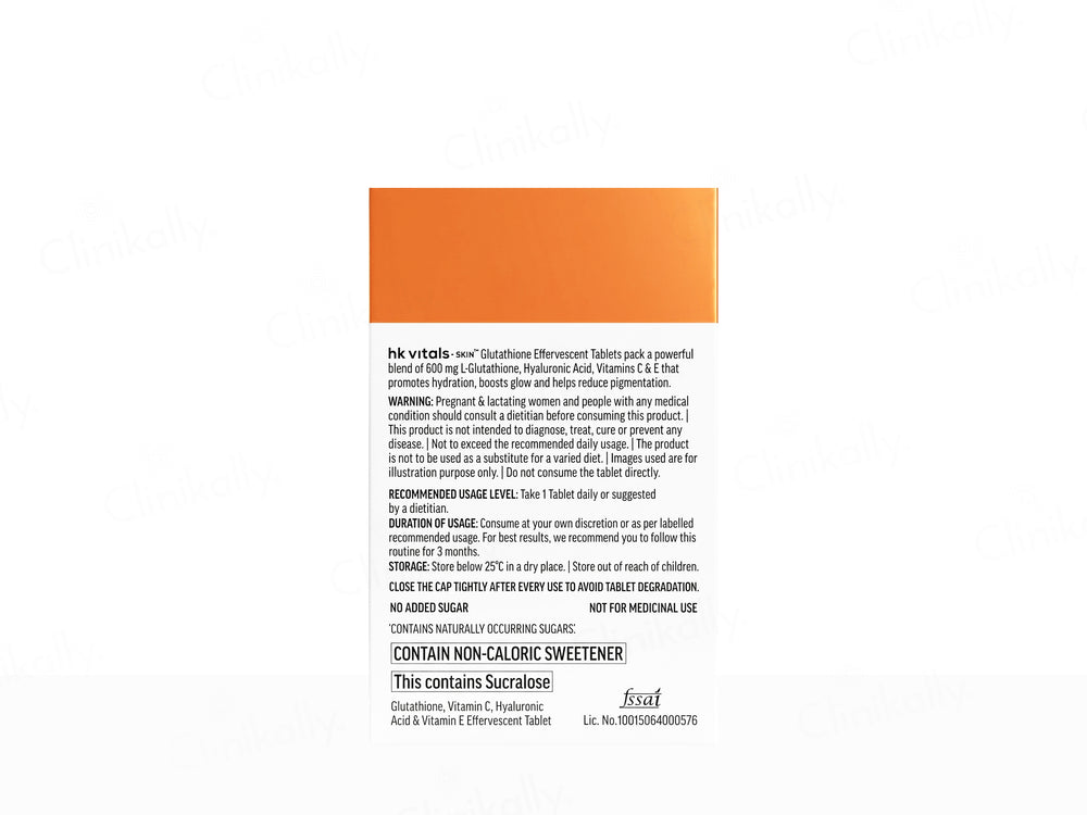 HK Vitals Glutathione With Vitamin C Effervescent Tablet - Orange Flavour