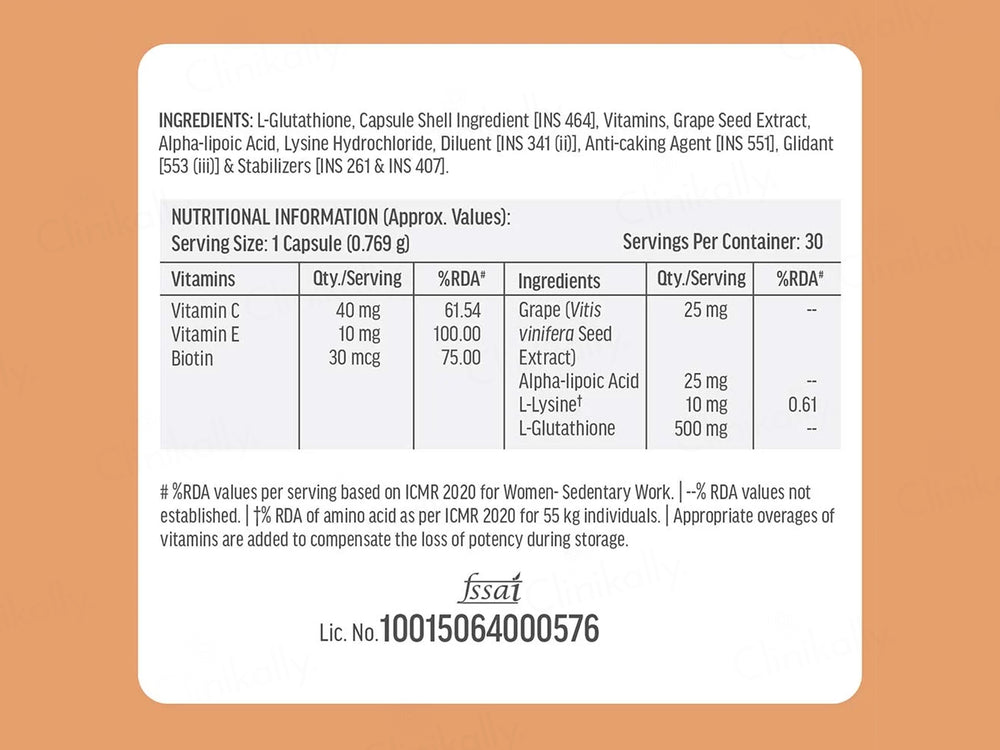 HK Vitals Glutathione With Vitamin C & E Capsule