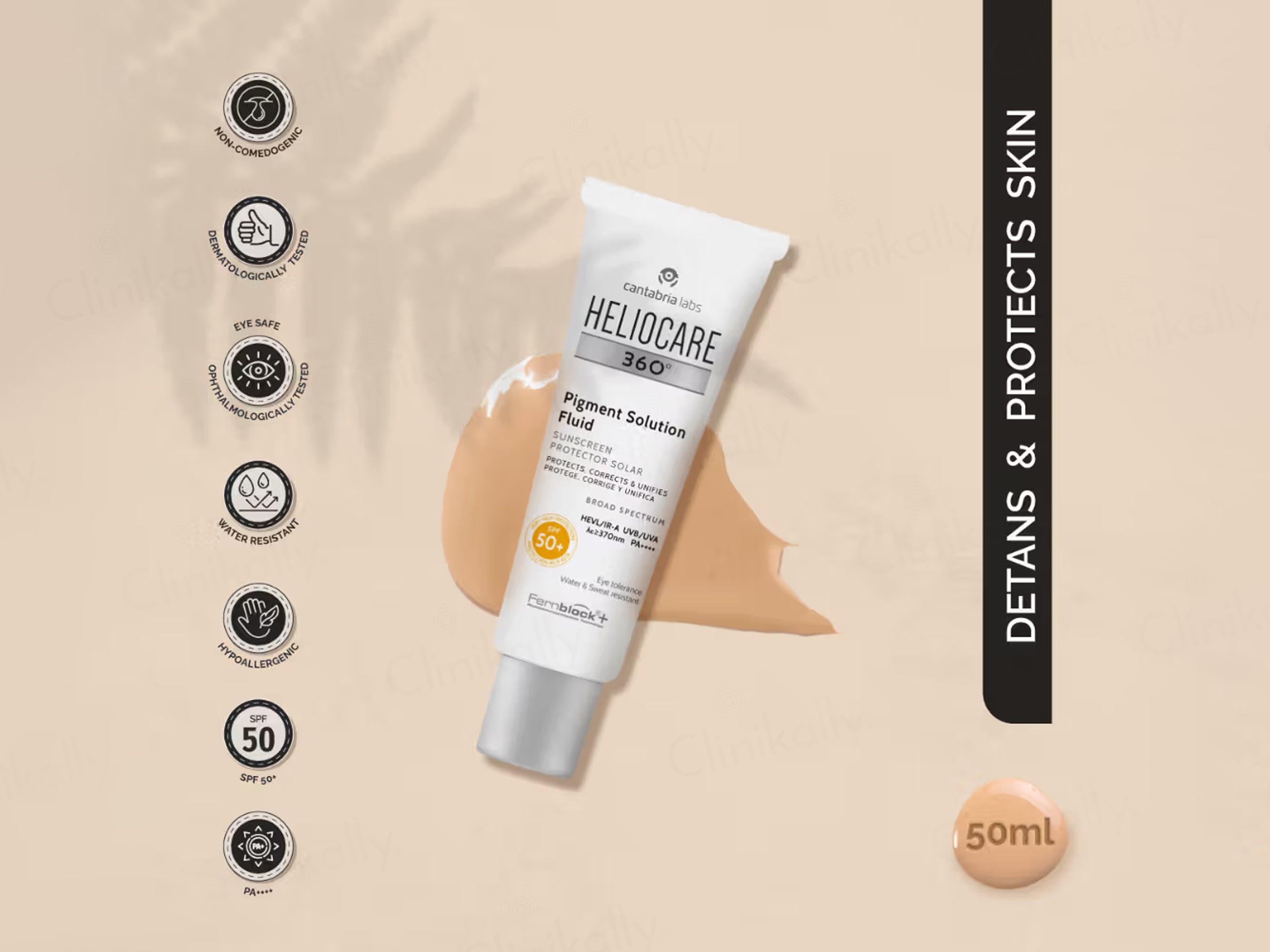 Heliocare 360 Pigment Solution Fluid Protector Solar Sunscreen SPF 50+ PA++++