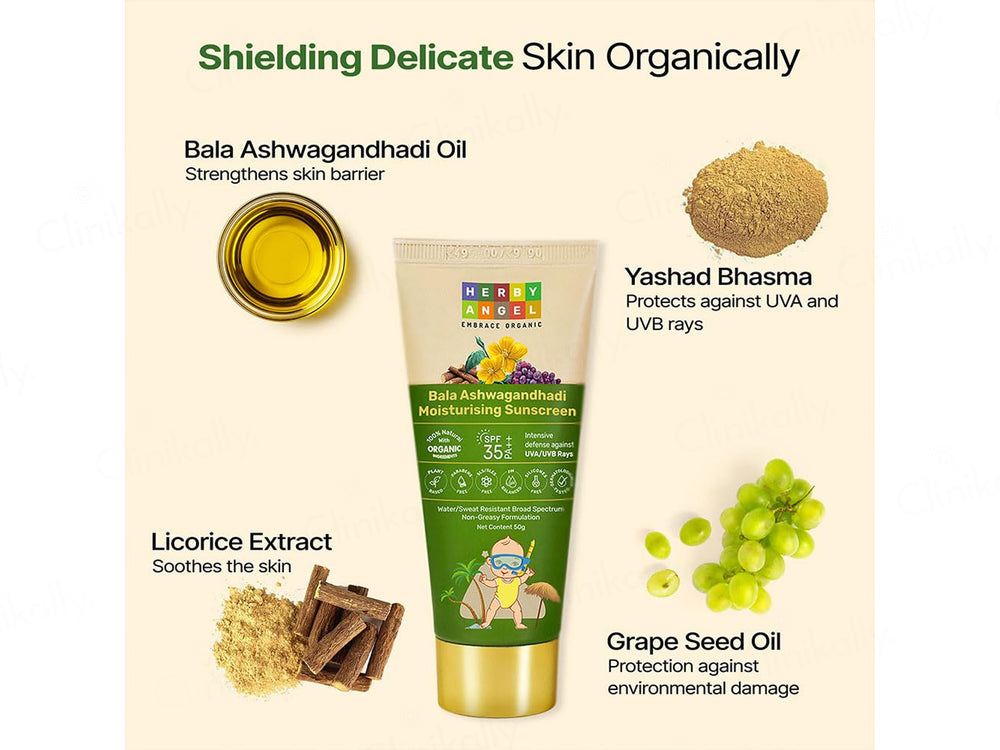 Herby Angel Bala Ashwagandhadi Moisturising Sunscreen SPF 35 PA++ For Babies