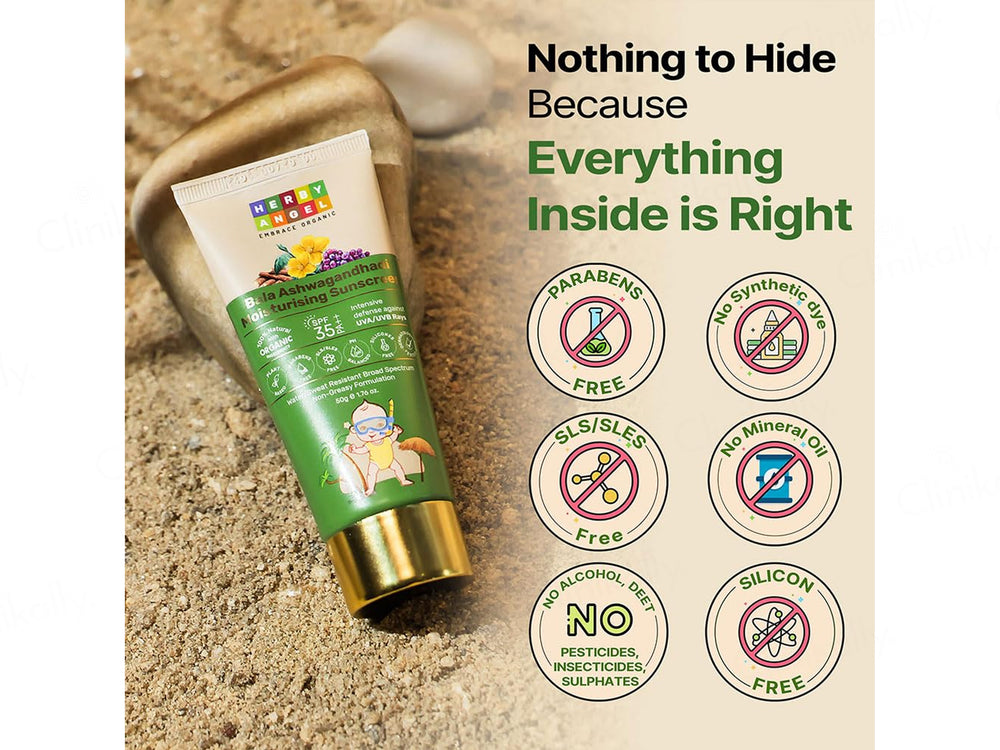 Herby Angel Bala Ashwagandhadi Moisturising Sunscreen SPF 35 PA++ For Babies