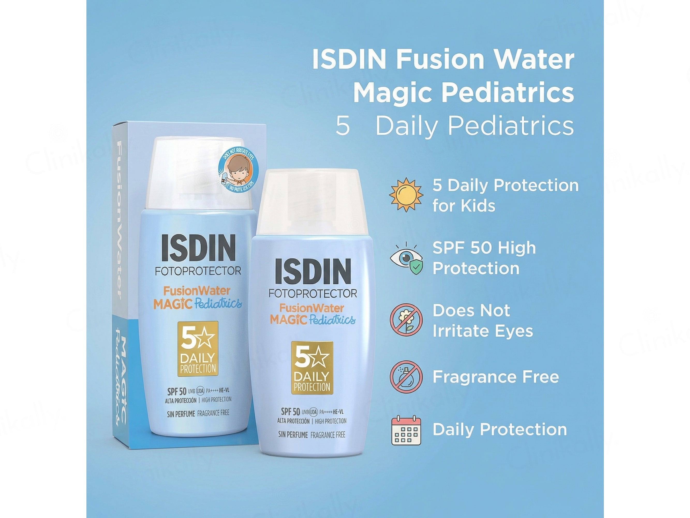 ISDIN Fotoprotector Fusion Water Magic Pediatrics Sunscreen SPF 50 PA++++