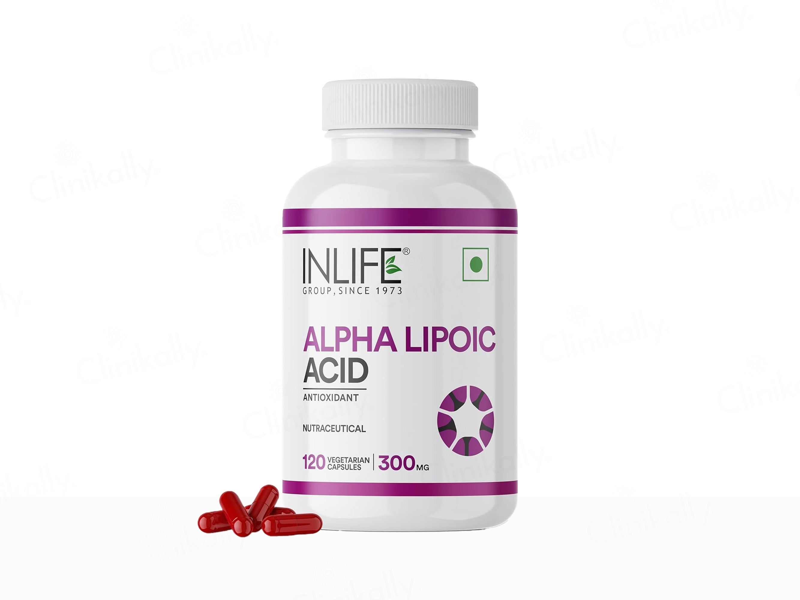 Inlife Alpha Lipoic Acid 300mg Antioxidant Nutraceutical Vegetarian Capsule