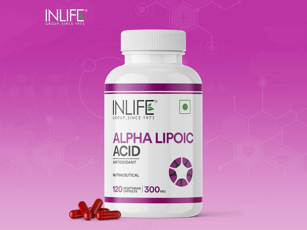 Inlife Alpha Lipoic Acid 300mg Antioxidant Nutraceutical Vegetarian Capsule