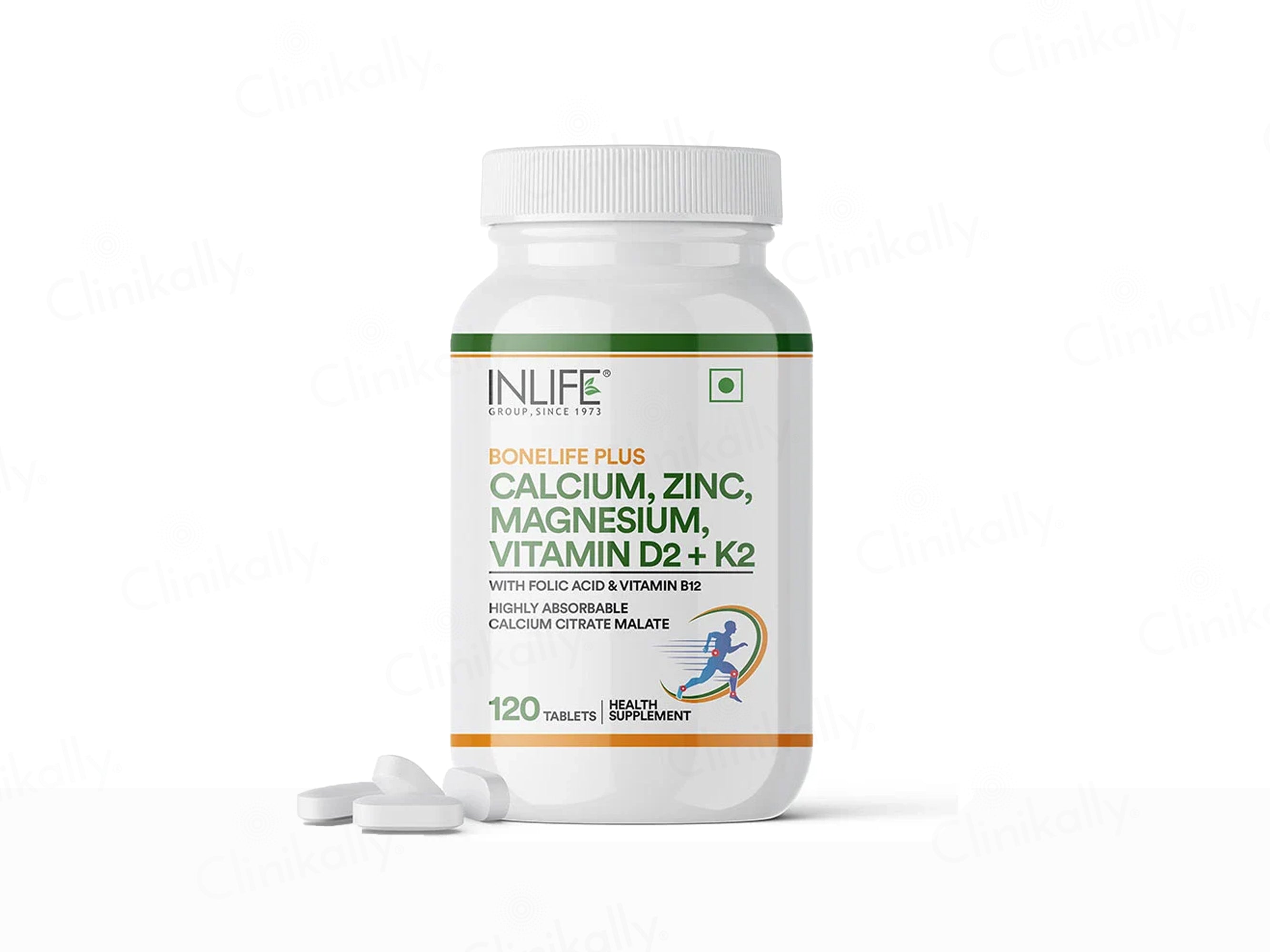 Inlife Bonelife Plus Calcium, Zinc, Magnesium, Vitamin D2 + K2 Tablet