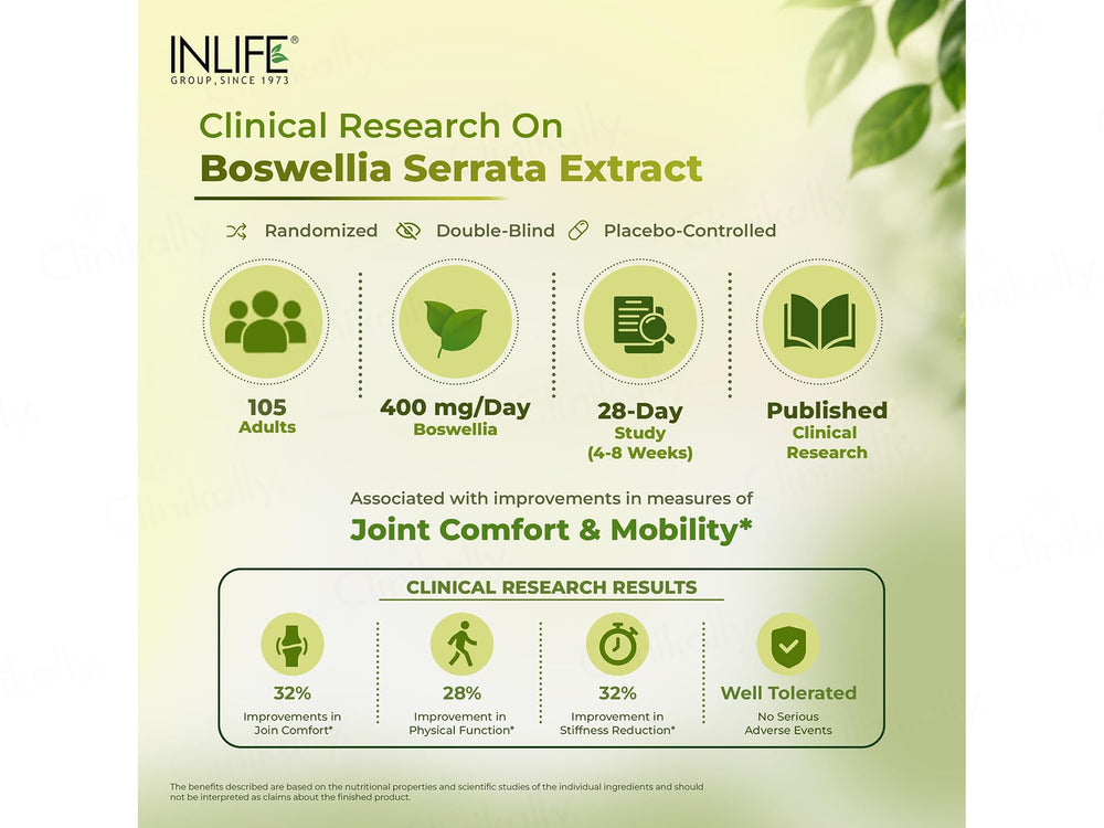 Inlife Boswellia Serrata Kunduru Ghan 400mg Vegetarian Capsule