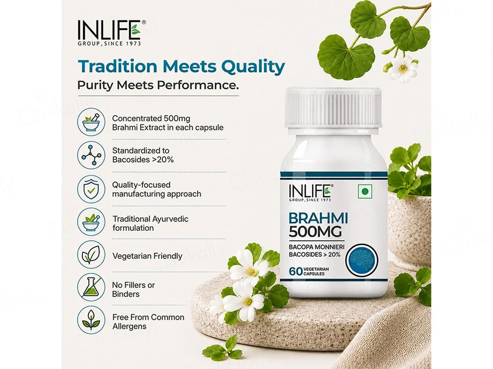 Inlife Brahmi 500mg Vegetarian Capsule