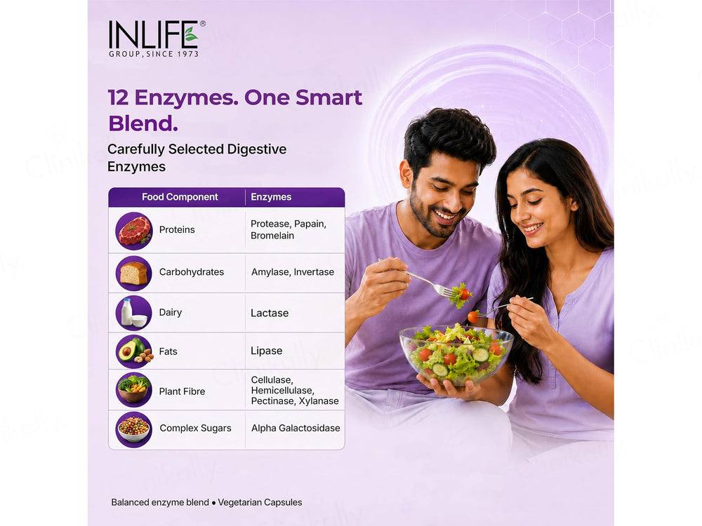 Inlife Digestive Enzymes Health Supplement Vegetarian Capsule