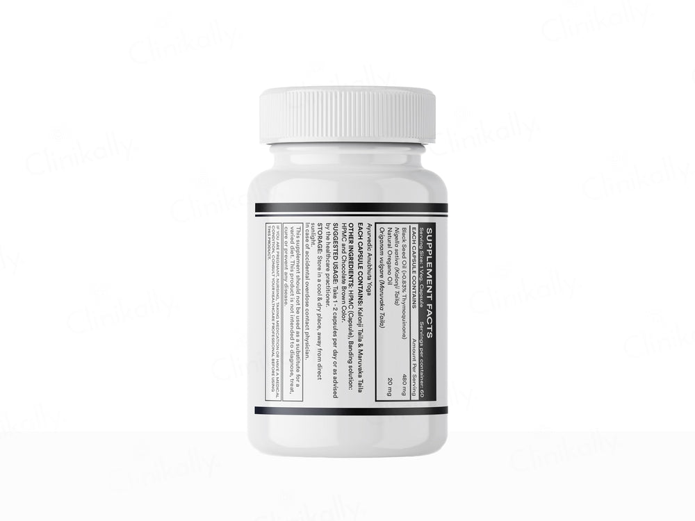 Inlife Extra Virgin Cold Pressed Black Seed + Oregano Oil Liquid Filled Veg Capsule
