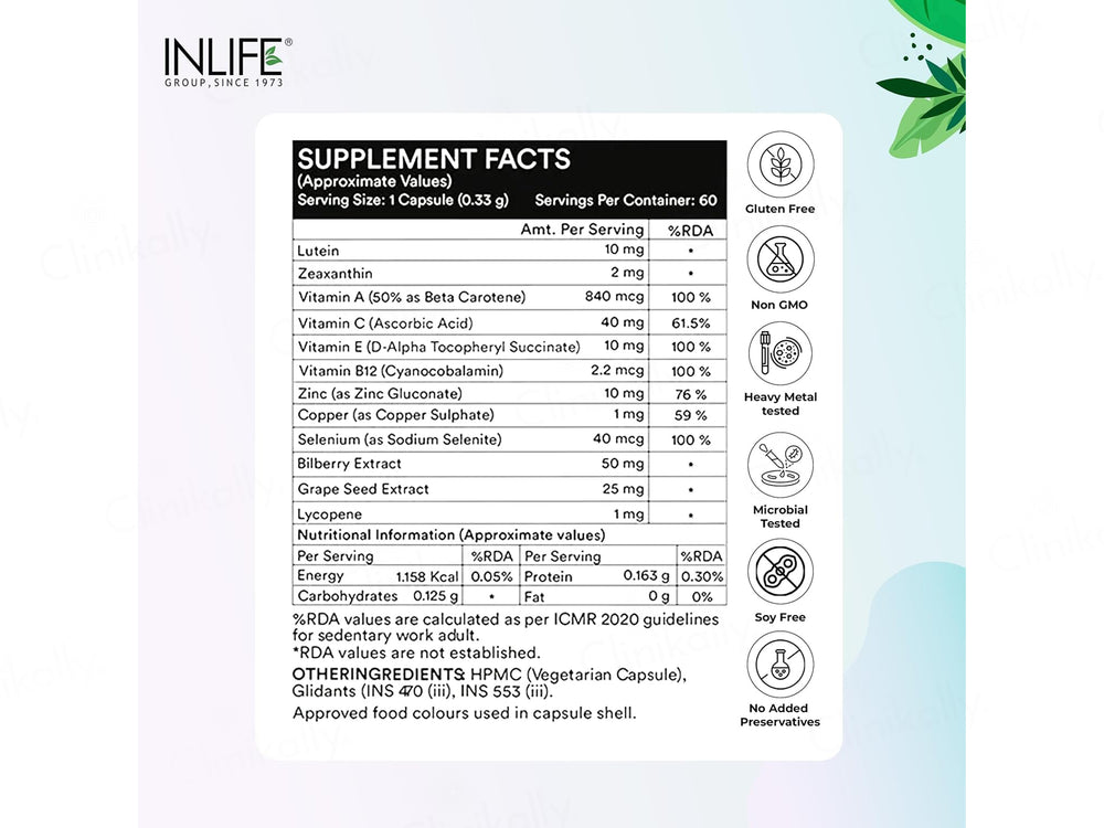 Inlife Eye Health Nutraceutical Vegetarian Capsule