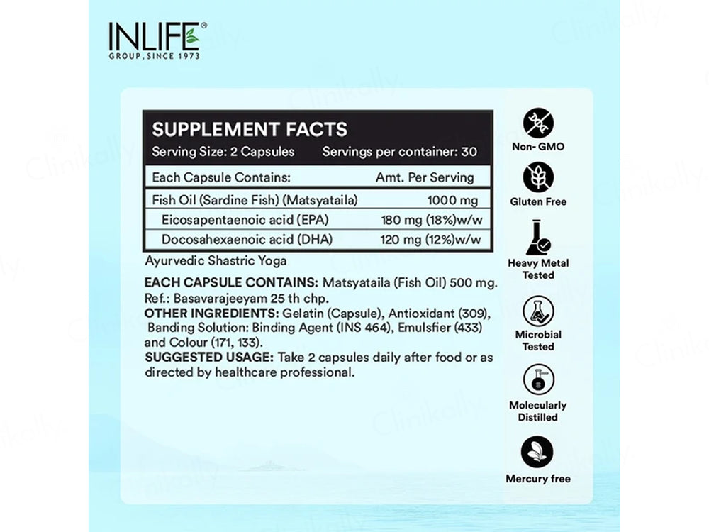 Inlife Fish Oil Matsyatailam Omega-3 1000mg Softgel