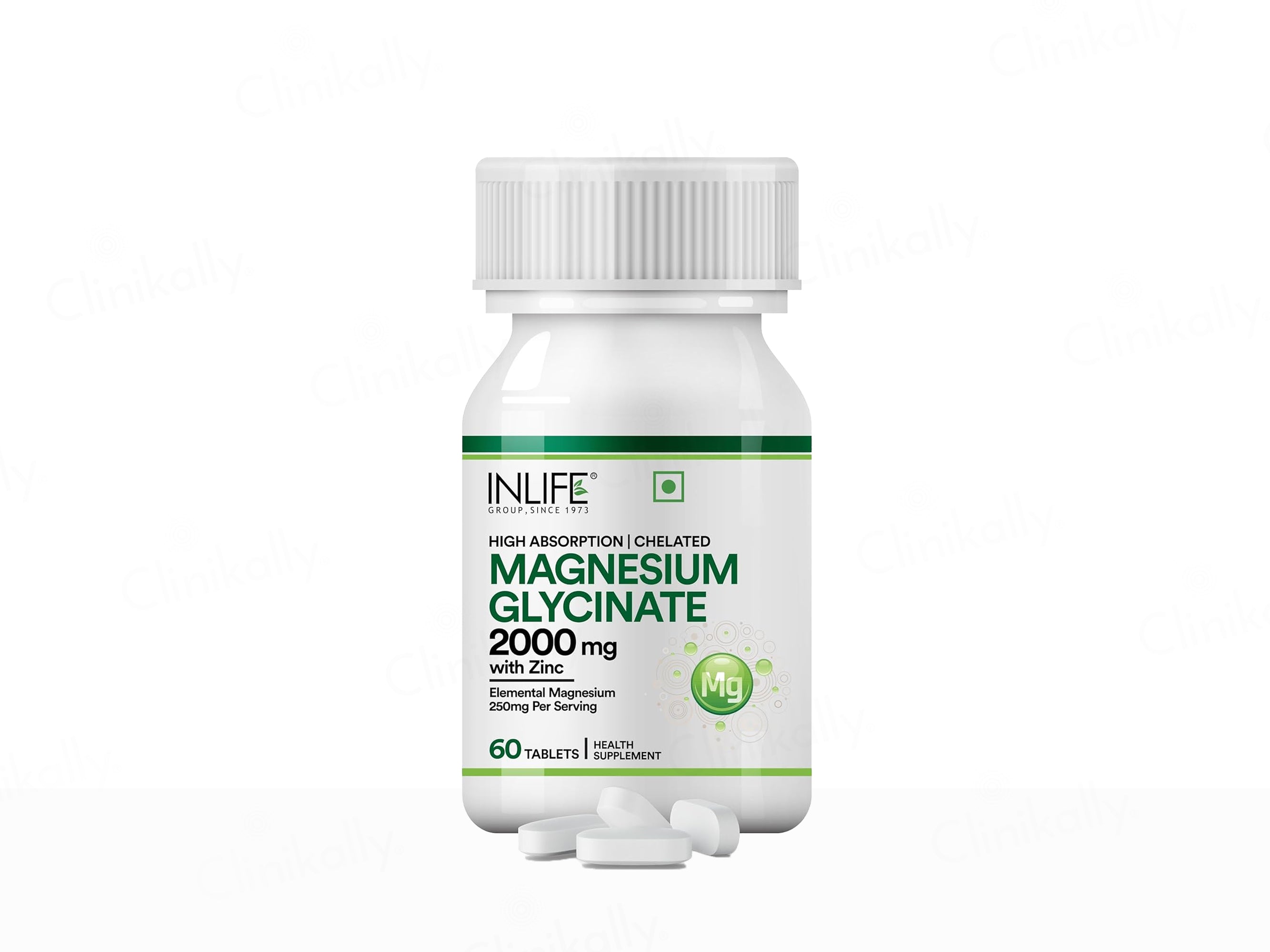 Inlife High Absorption Chelated Magnesium Glycinate 2000mg With Zinc Supplement Tablet