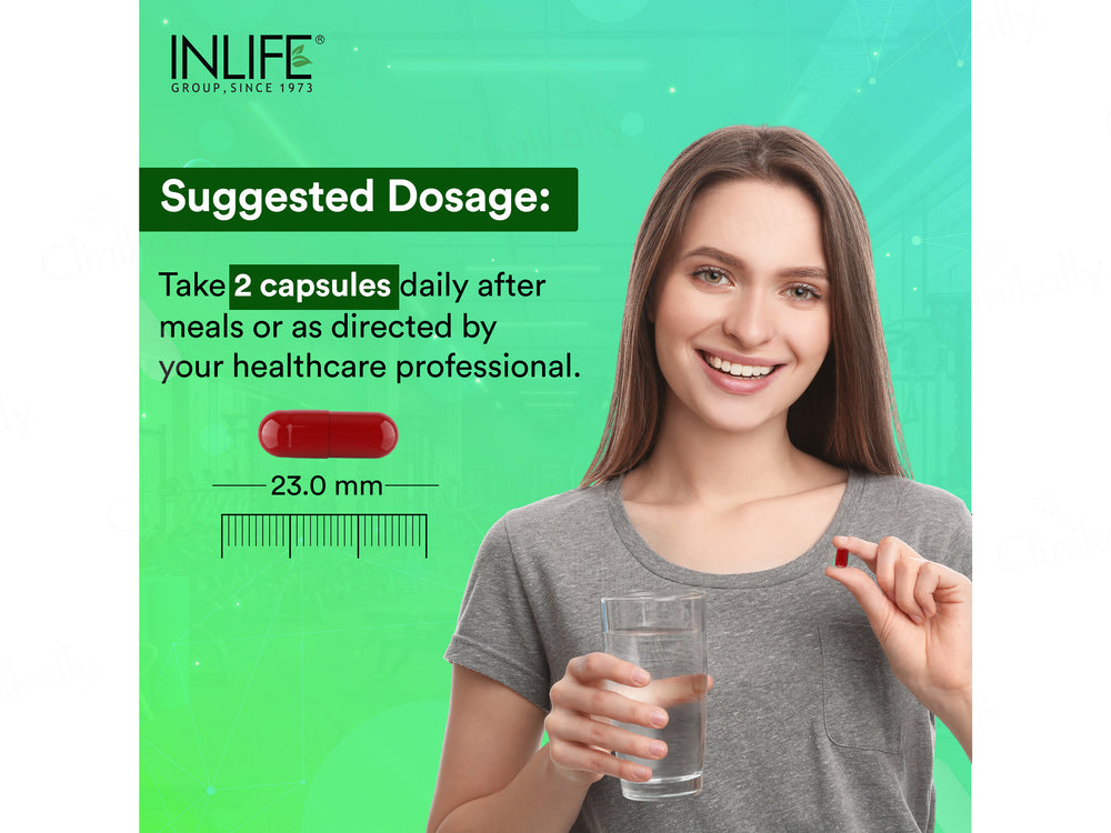 Inlife High Absorption Magnesium Glycinate 1100mg Vegetarian Capsule