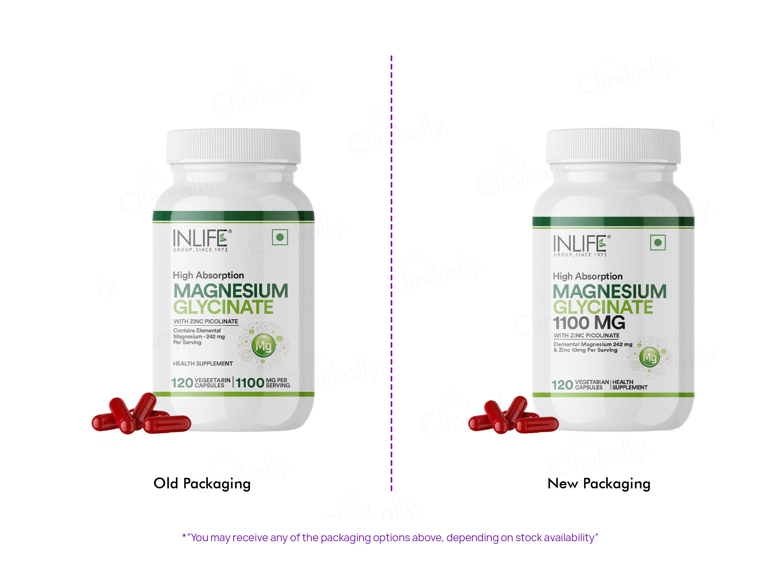 Inlife High Absorption Magnesium Glycinate 1100mg Vegetarian Capsule