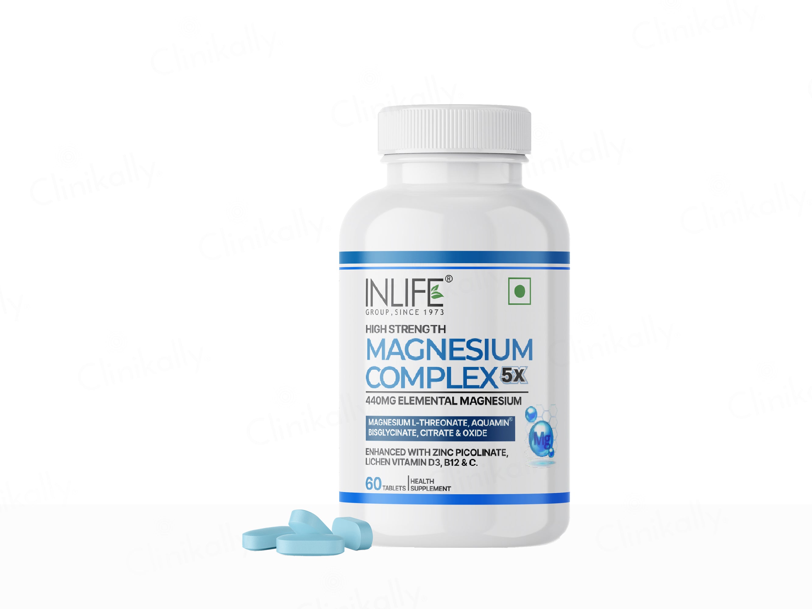 Inlife High Strength Magnesium Complex 5x 2000mg Health Supplement Veg Tablet