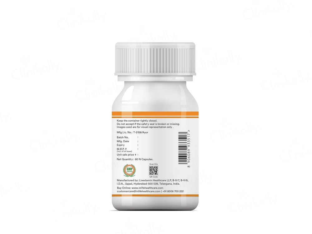 Inlife High Potency Ashwagandha KSM-66 500mg Herbal Supplement Vegetarian Capsule