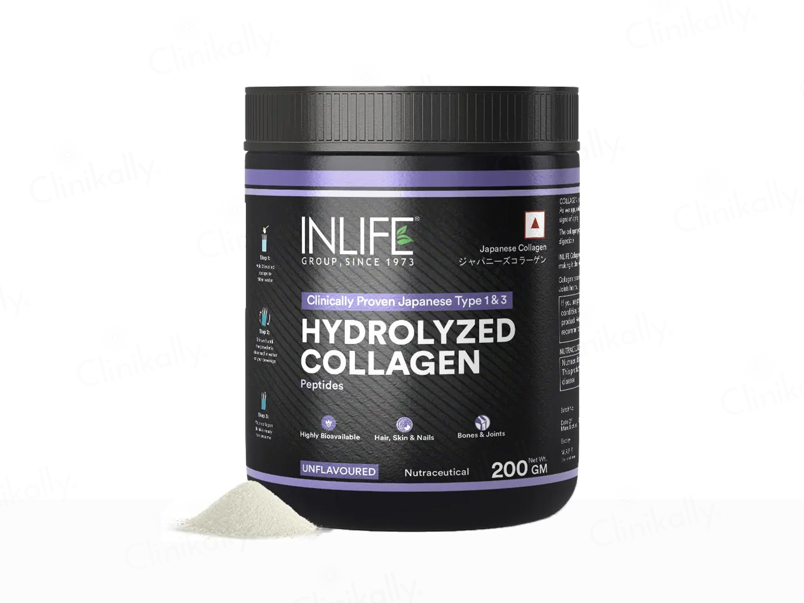 Inlife Japanese Hydrolyzed Type 1 & 3 Collagen Peptides Nutraceutical Powder
