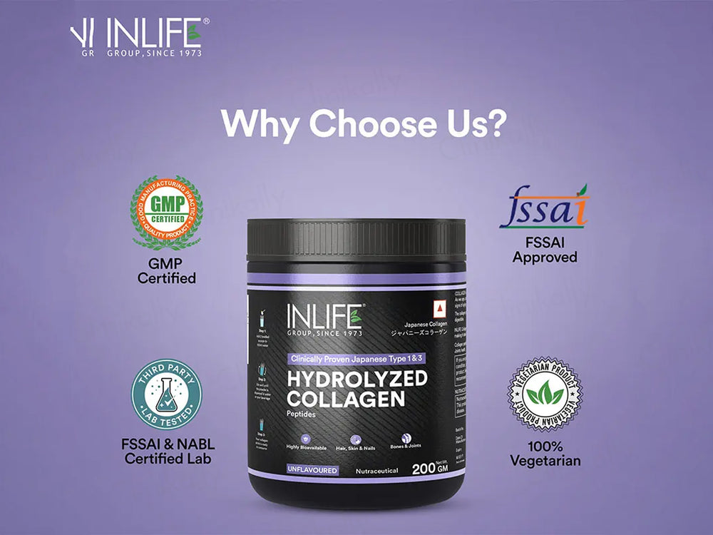 Inlife Japanese Hydrolyzed Type 1 & 3 Collagen Peptides Nutraceutical Powder