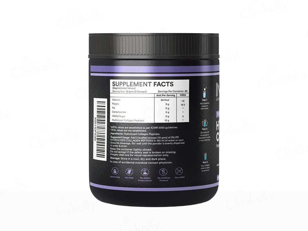 Inlife Japanese Hydrolyzed Type 1 & 3 Collagen Peptides Nutraceutical Powder