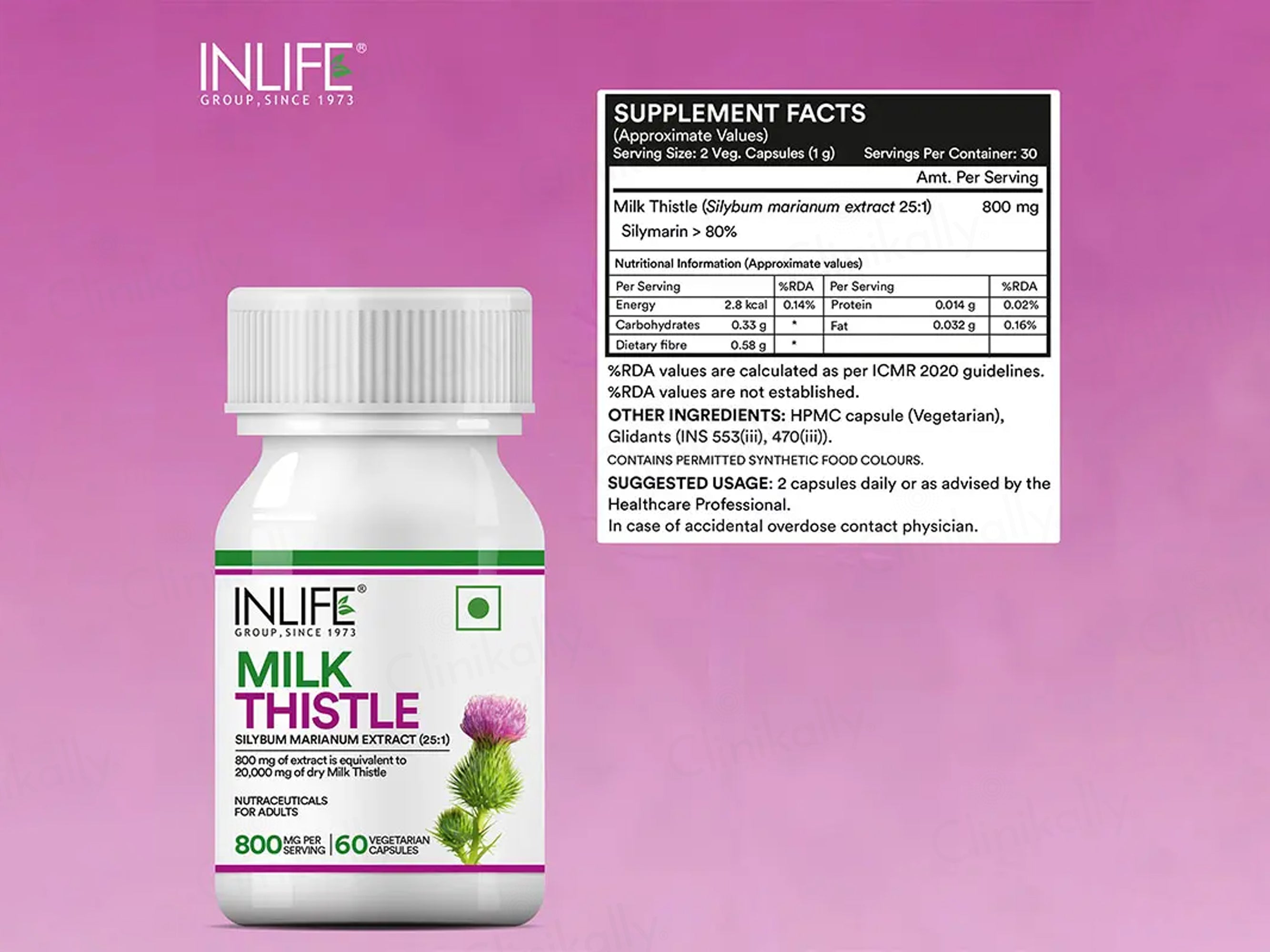 Inlife Milk Thistle 800mg Vegetarian Capsule