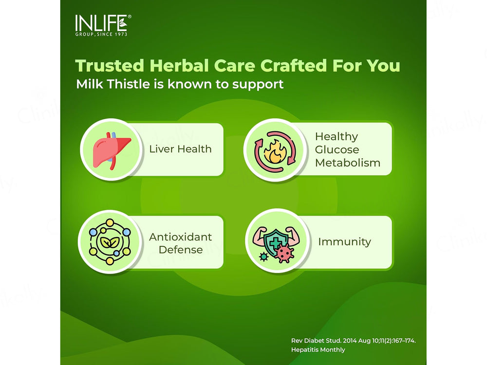Inlife Milk Thistle Silybum Marianum Extract 600mg Vegetarian Capsule