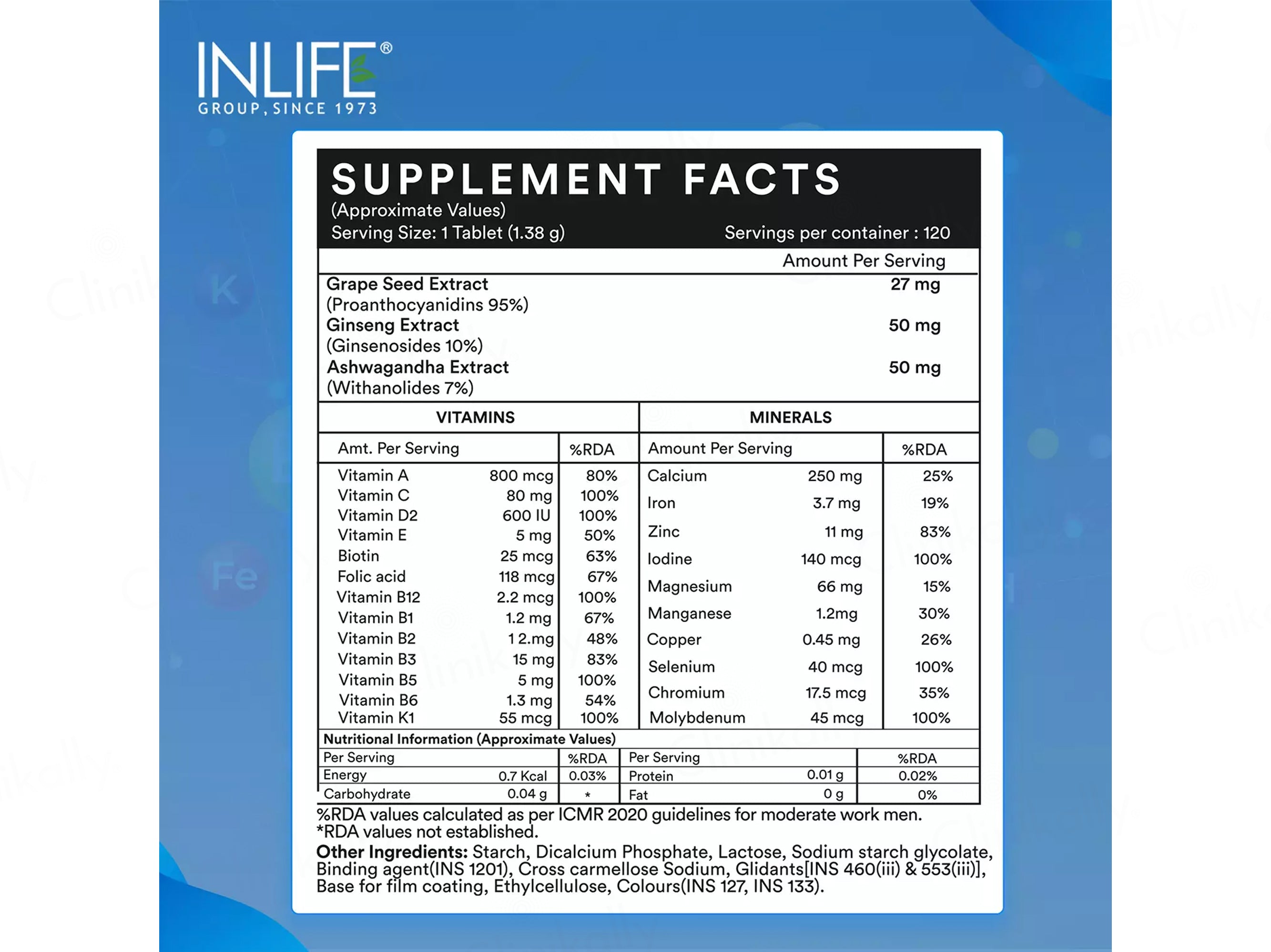 Inlife Multivitamin & Minerals Vegetarian Tablet For Men