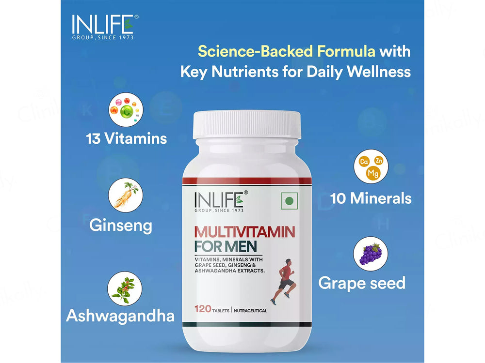 Inlife Multivitamin & Minerals Vegetarian Tablet For Men