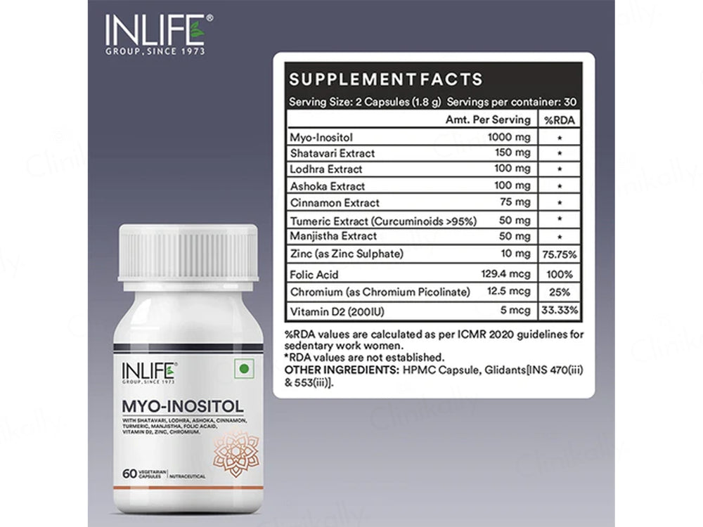 Inlife Myo-Inositol Nutraceutical Vegetarian Capsule For Women
