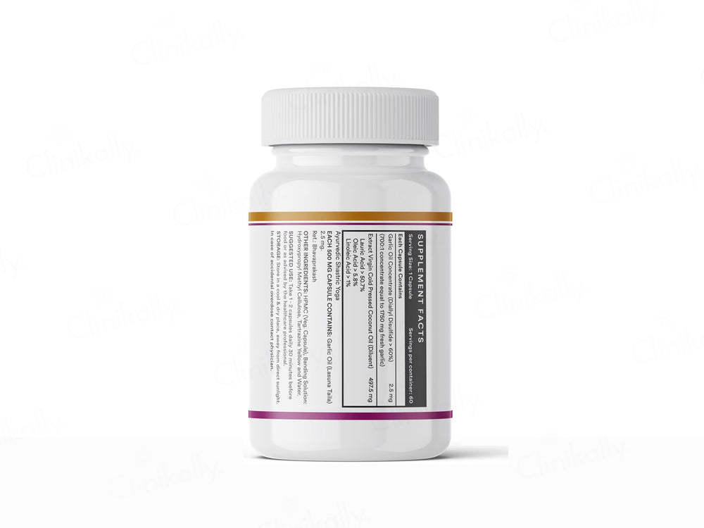 Inlife Natural Garlic Oil 0.5% Liquid Filled Veg Capsule