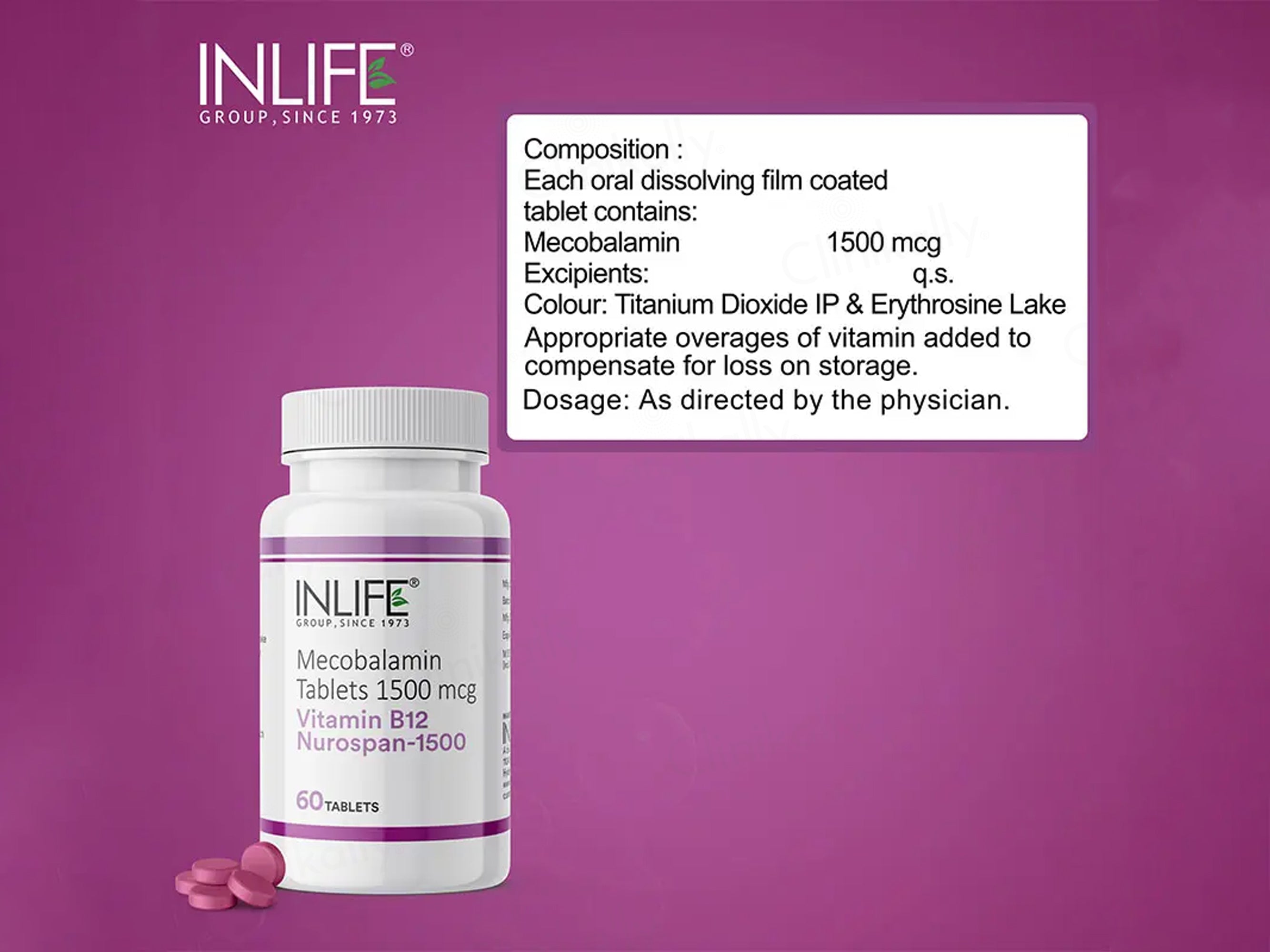 Inlife Nurospan-1500 Vitamin B12 (Methylcobalamin 1500mcg) Tablet