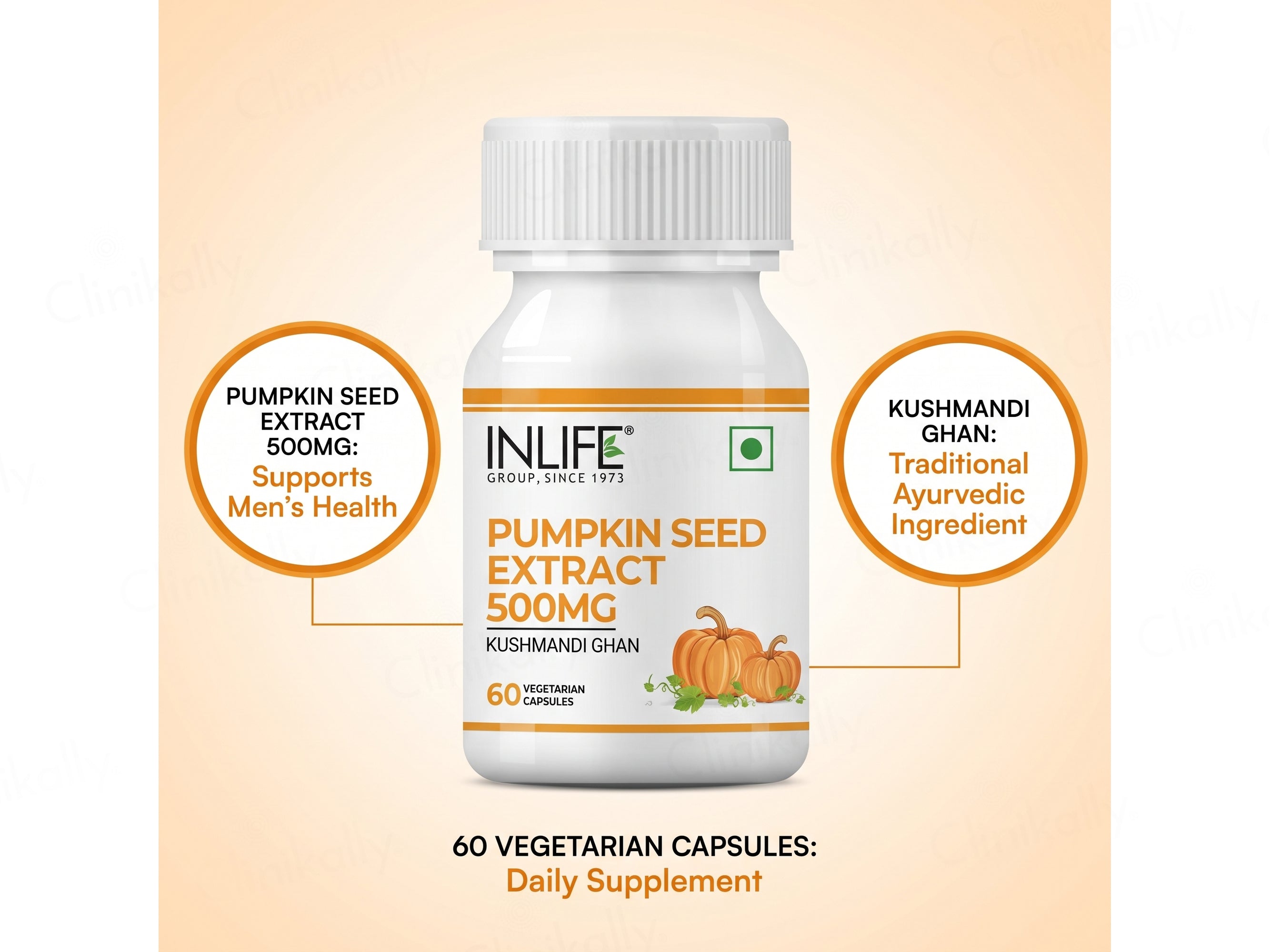 Inlife Pumpkin Seed Extract 500mg Vegetarian Capsule