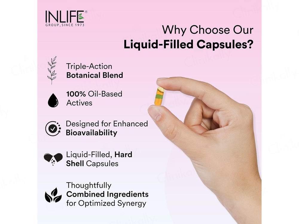 Inlife Silymarin + Turmeric + Piperine Oil Livostamin Liquid Filled Veg Capsule