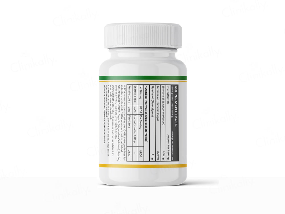 Inlife Silymarin + Turmeric + Piperine Oil Livostamin Liquid Filled Veg Capsule