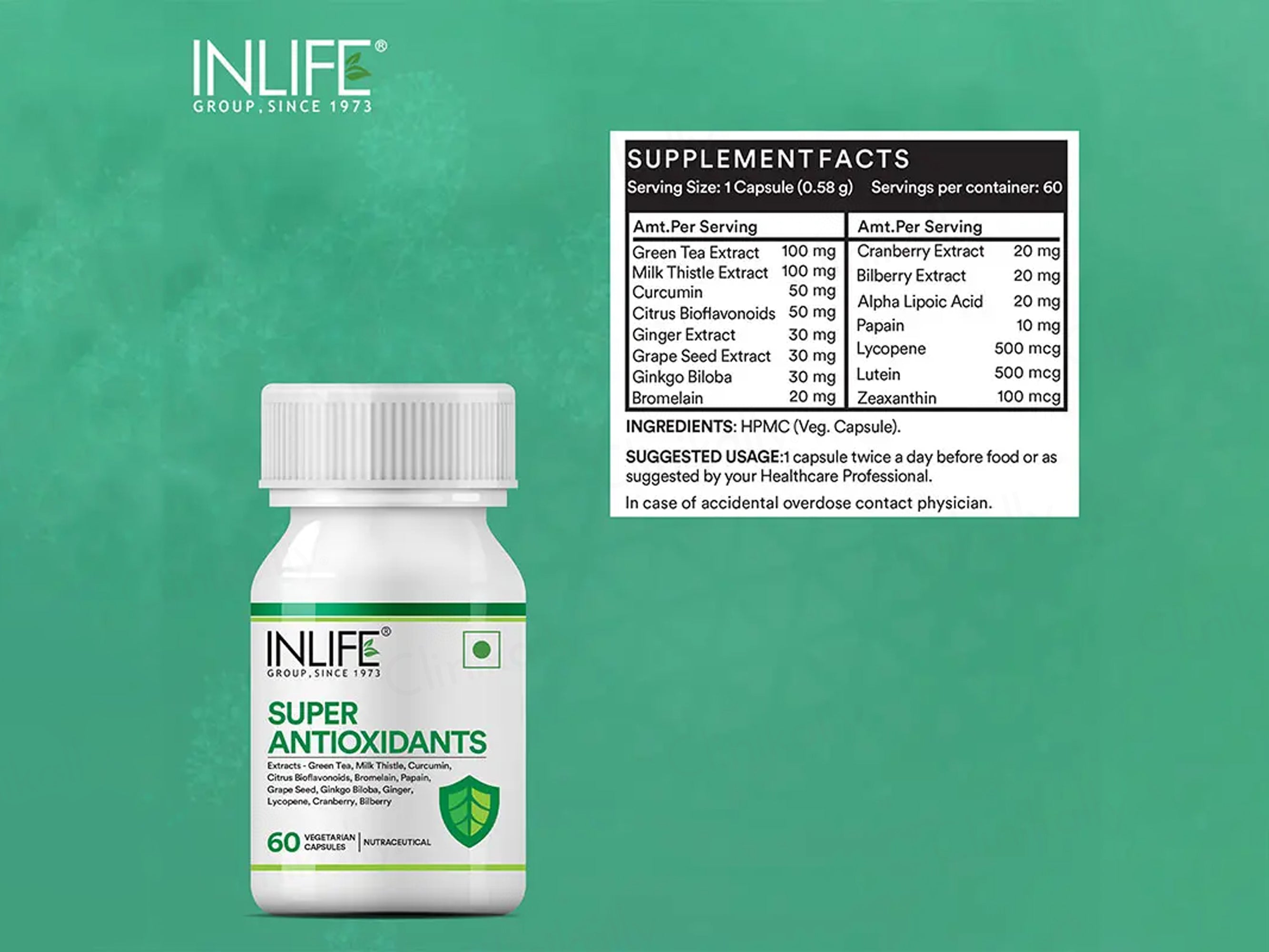 Inlife Super Antioxidants Nutraceutical Vegetarian Capsule