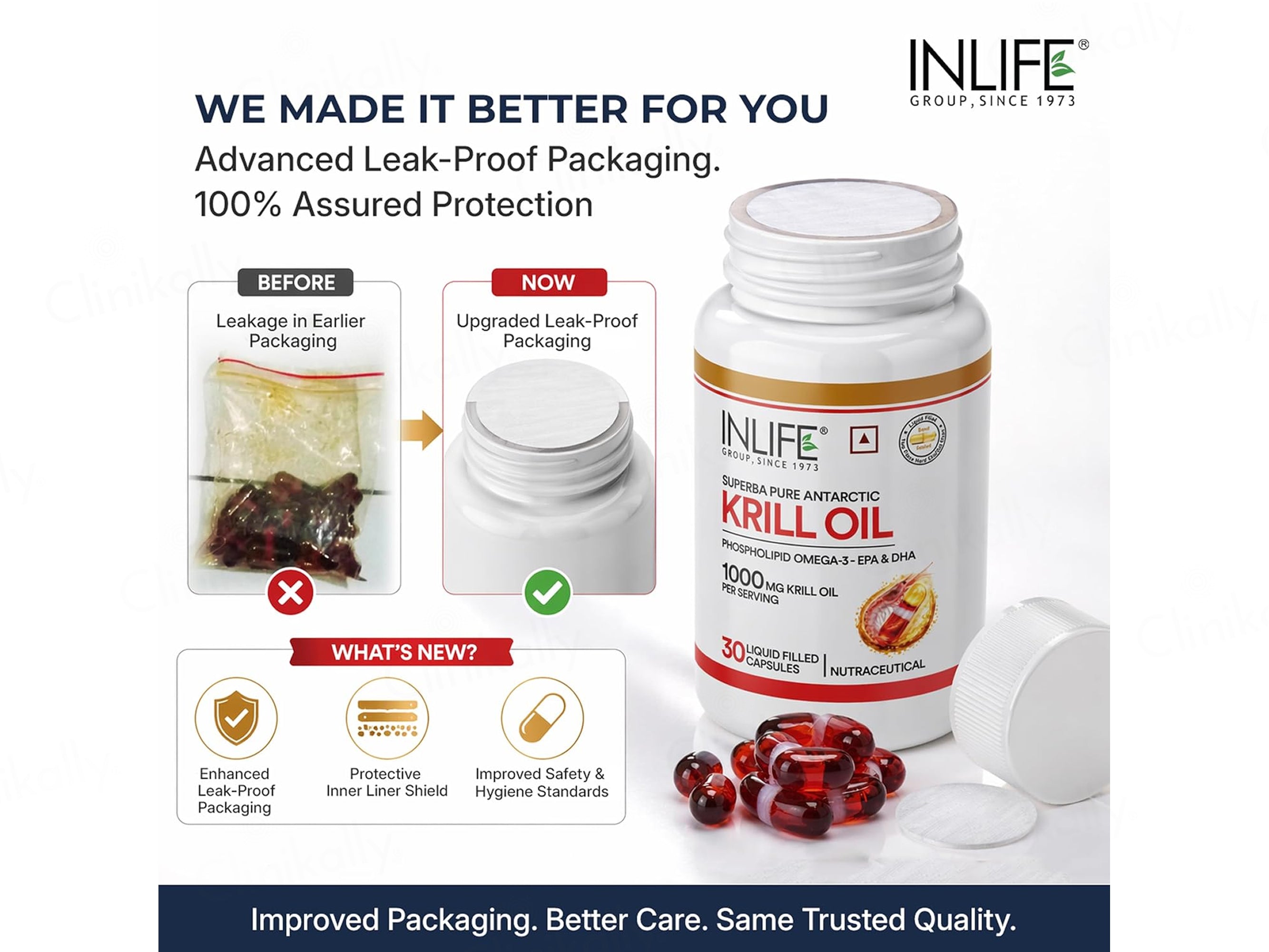 Inlife Superba Pure Antarctic Krill Oil 1000mg Nutraceutical Capsule