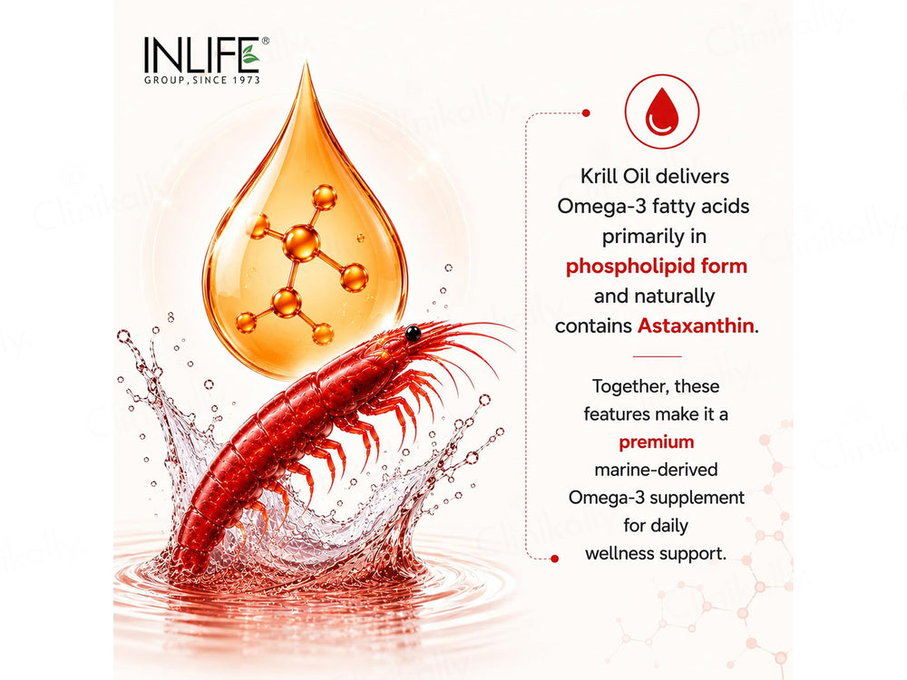 Inlife Superba Pure Antarctic Krill Oil 1000mg Nutraceutical Capsule
