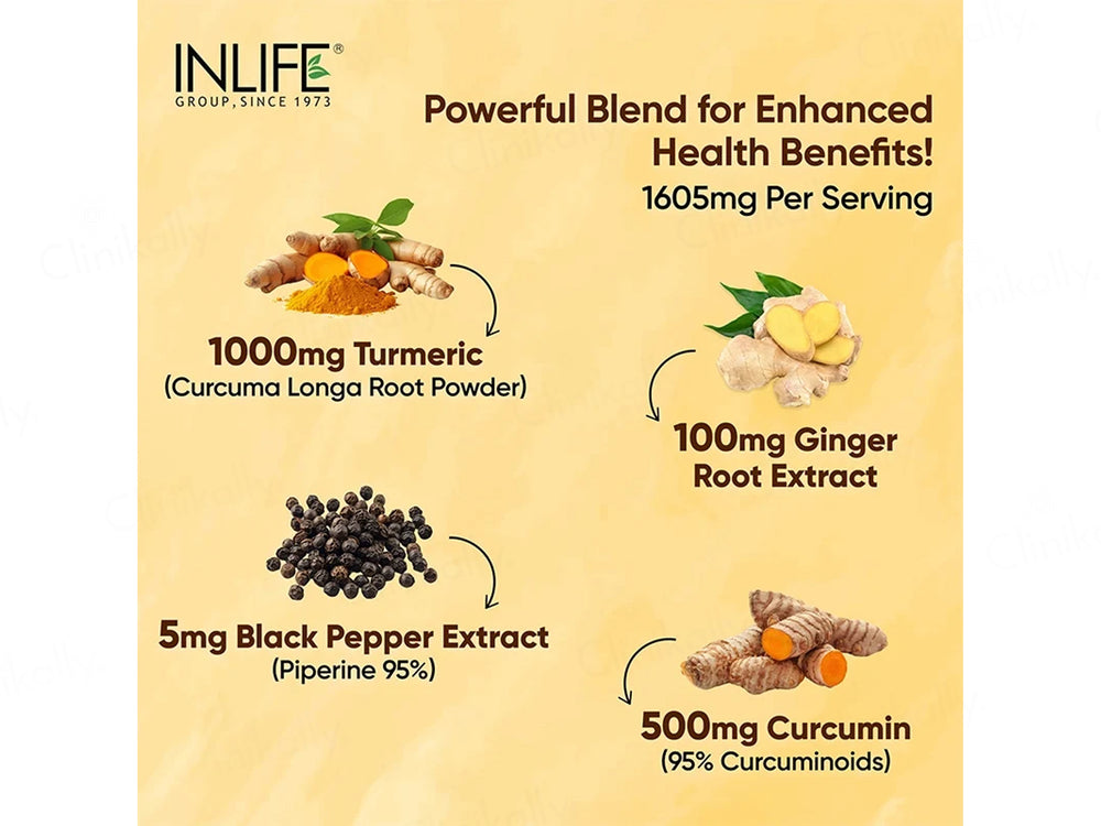 Inlife Turmeric Curcumin 1605mg Nutraceutical Tablet