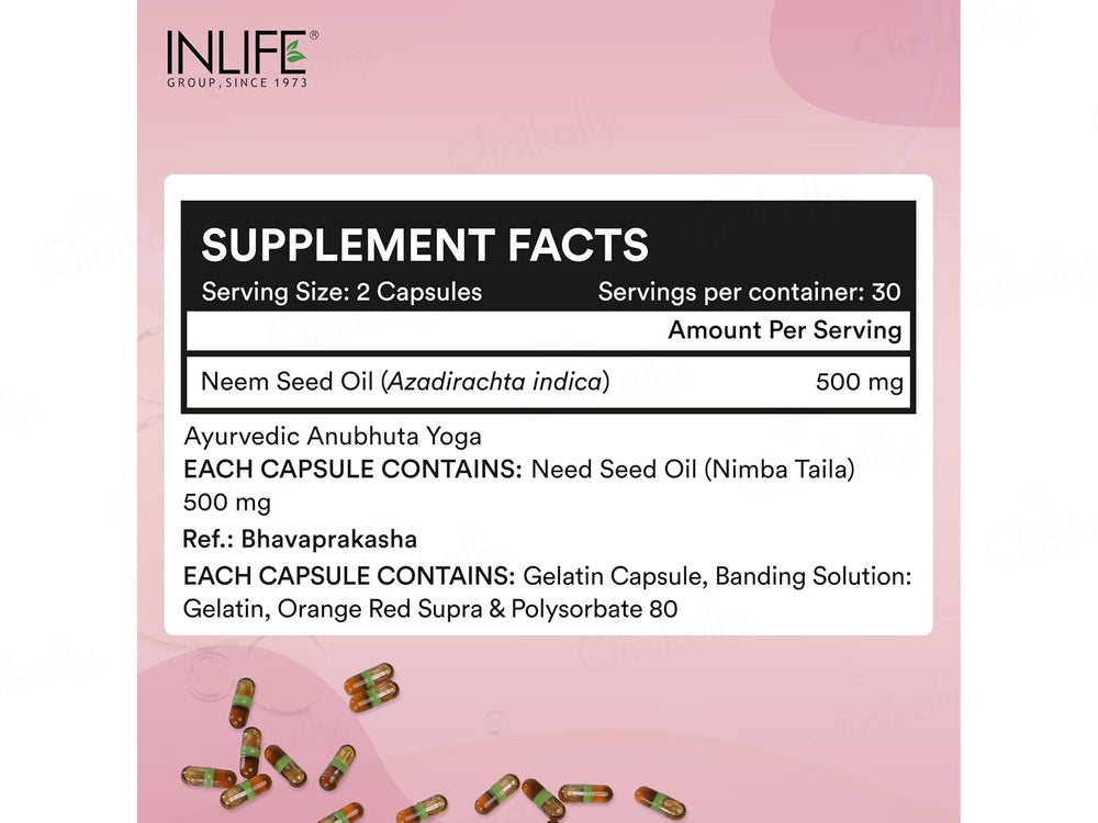 Inlife Vaginal Health Nimba Taila BC Caps Liquid Filled Capsule