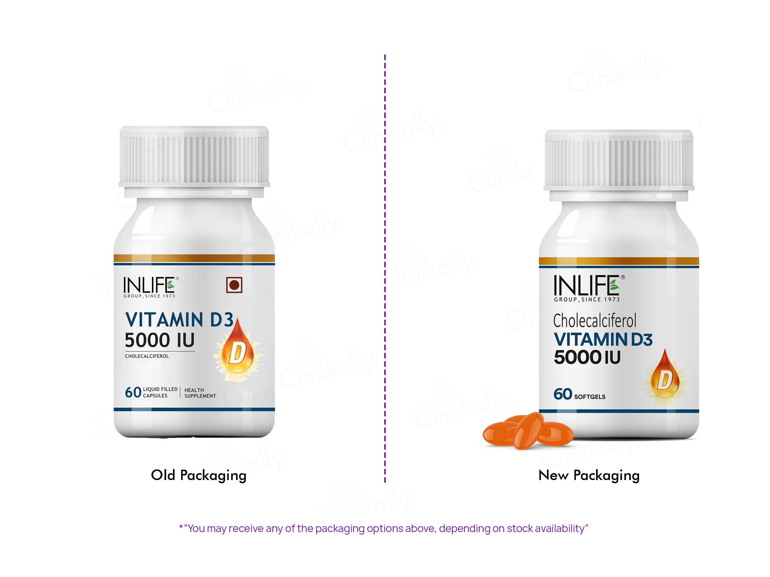 Inlife Vitamin D3 5000 I.U. Cholecalciferol Softgel Capsule