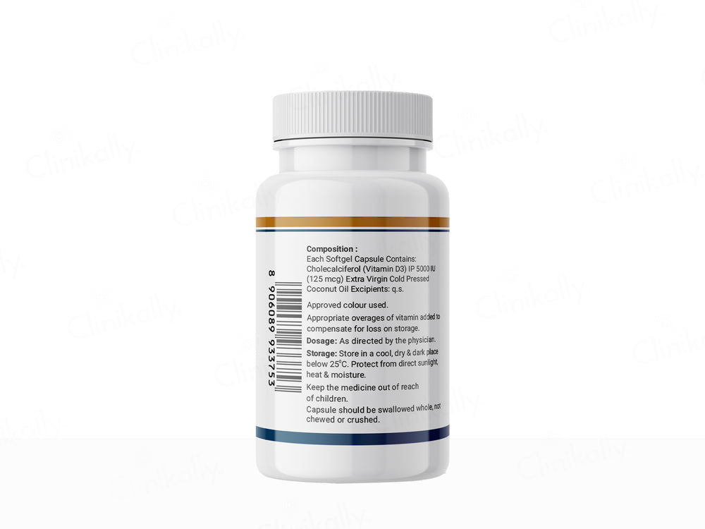 Inlife Vitamin D3 5000 I.U. Cholecalciferol Softgel Capsule