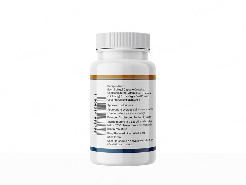 Inlife Vitamin D3 5000 I.U. Cholecalciferol Softgel Capsule