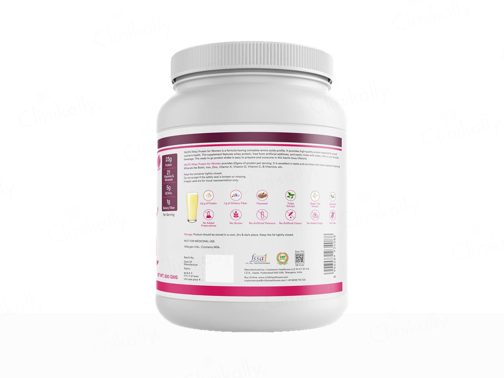 Inlife Whey Protein Nutraceutical Powder For Women - Vanilla Flavour