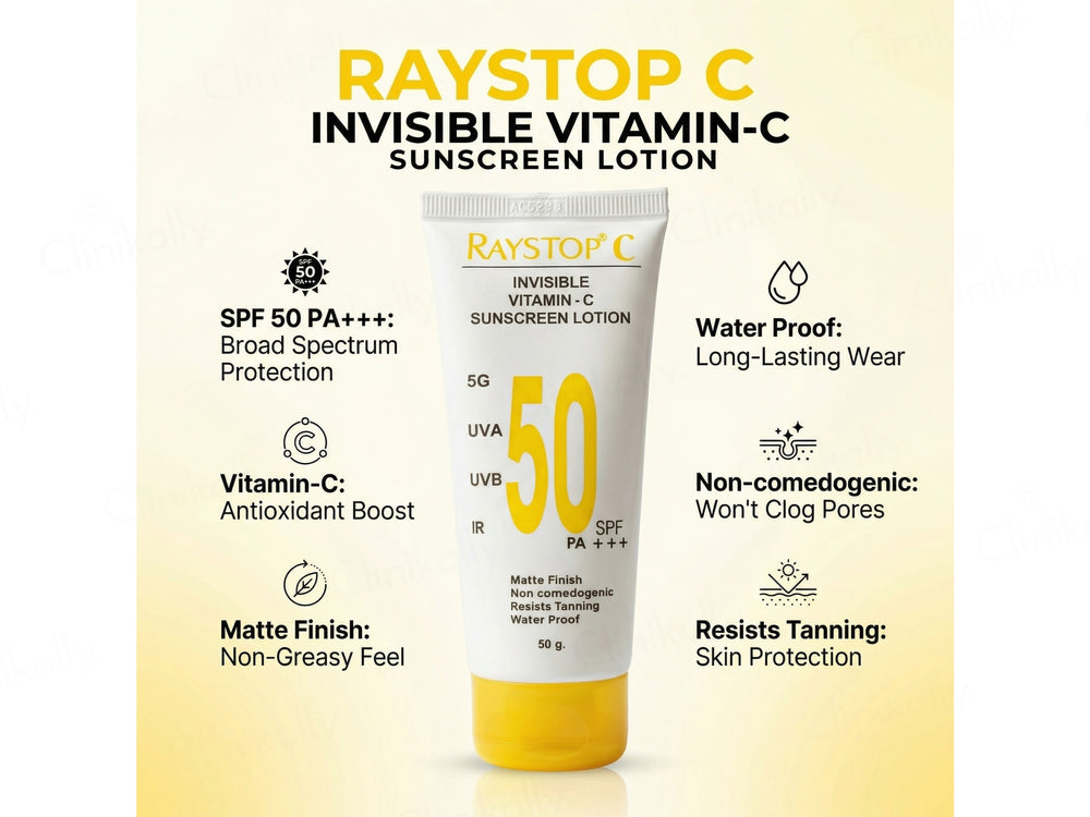 Raystop C Invisible Vitamin-C Sunscreen Lotion SPF 50 PA+++