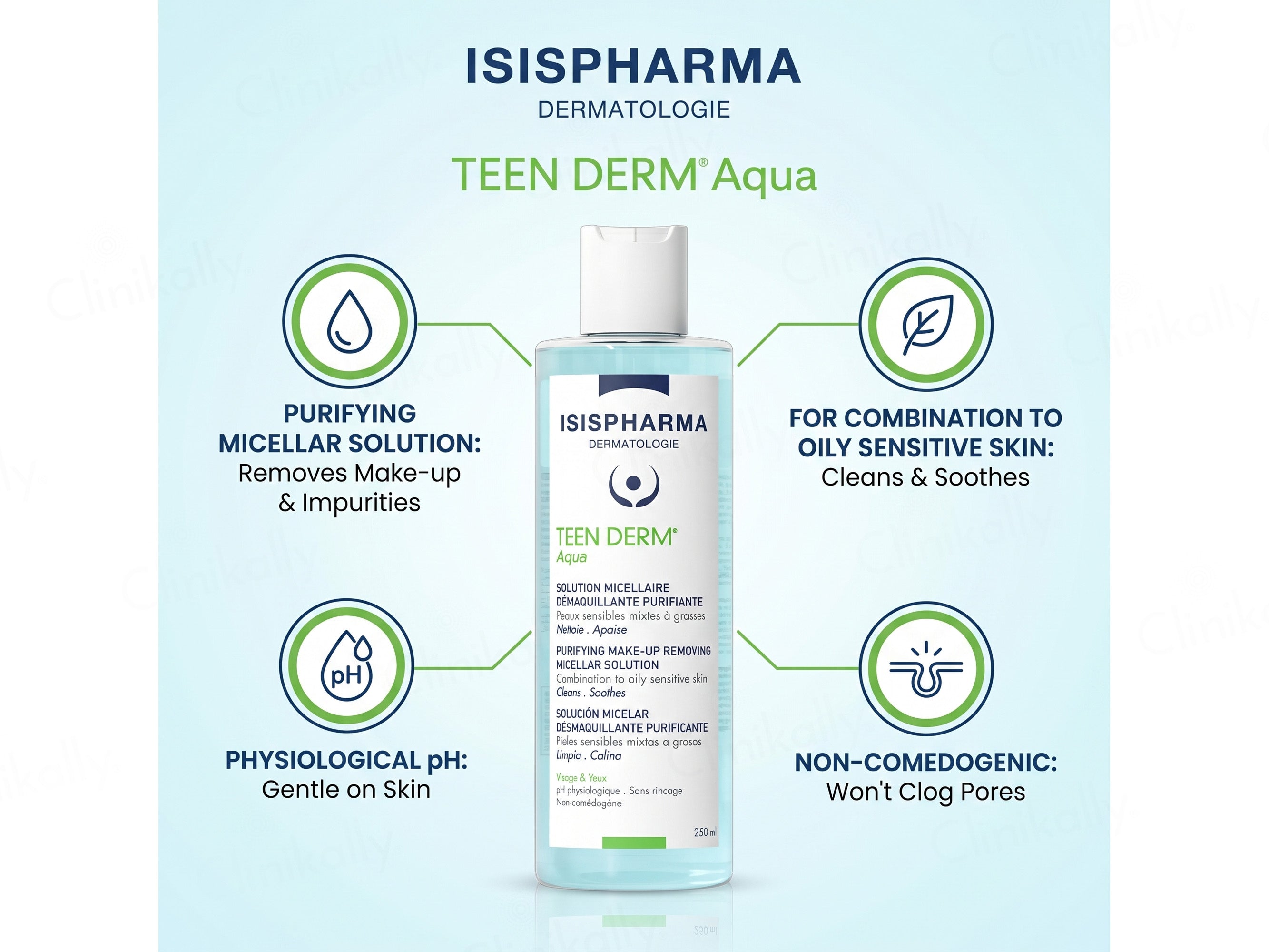 Isispharma Teen Derm Aqua Purifying Make-Up Removing Micellar Solution