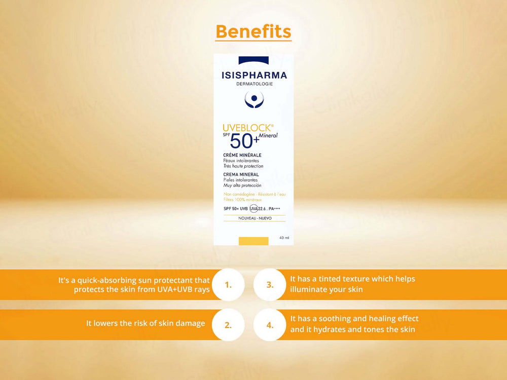 Isispharma UVE Block Mineral Cream Sunscreen SPF 50+ PA++++
