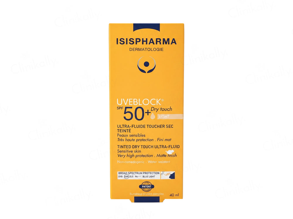 Isispharma UVE Block Tinted Dry Touch Ultra-Fluid Sunscreen SPF 50+ PA++++ (Claire/Light)