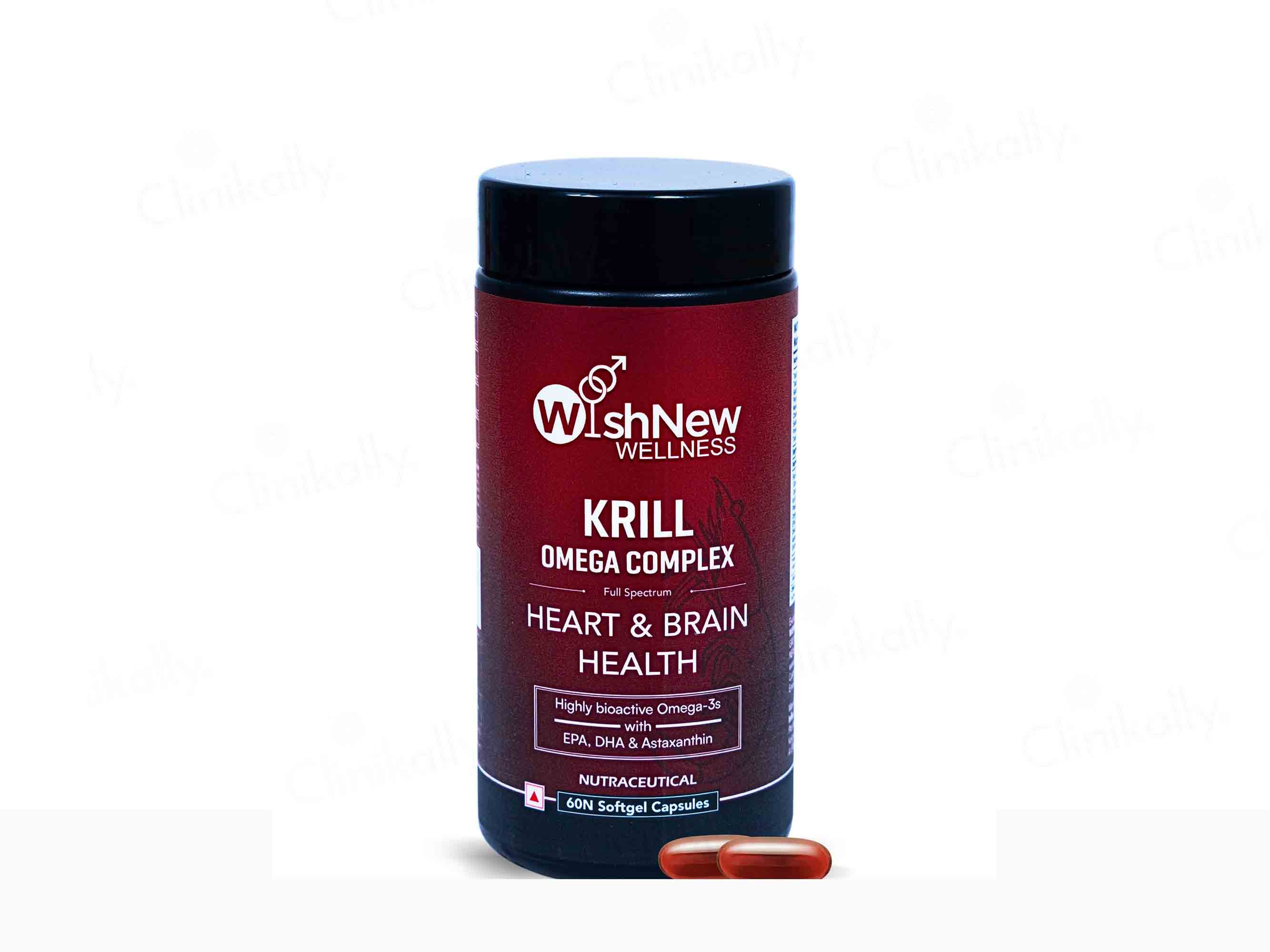 WishNew Wellness Krill Omega Complex Heart & Brain Health Softgel Capsule