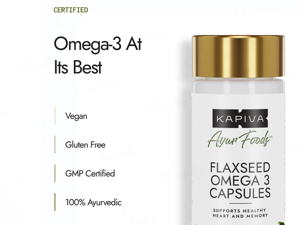 Kapiva Flaxseed Omega 3 Capsule For Heart & Memory Health