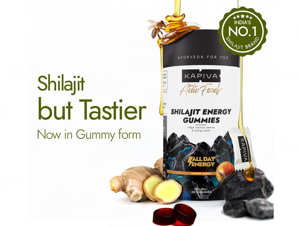 Kapiva Shilajit Energy Gummies - Ginger Honey
