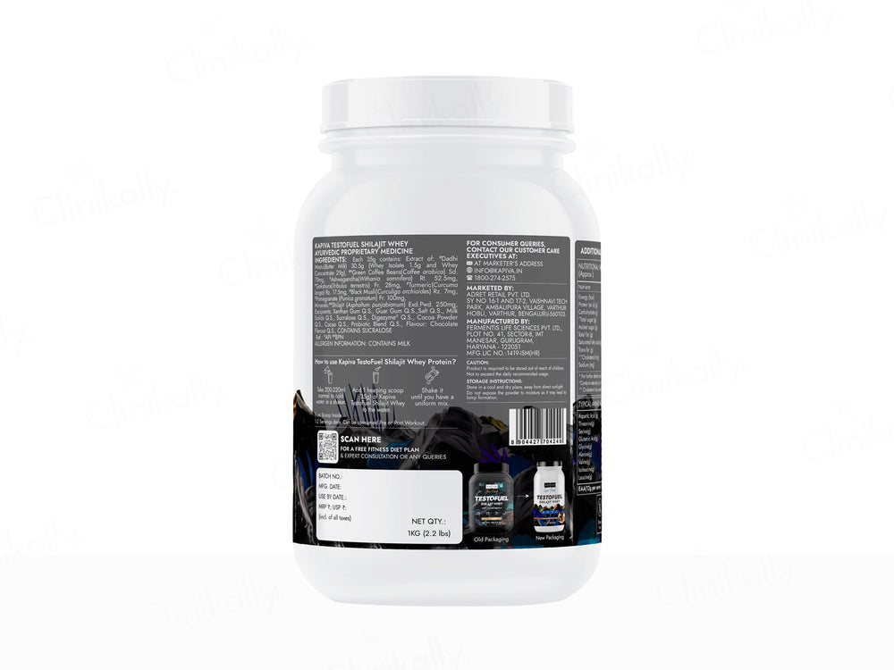 Kapiva Testofuel Shilajit Whey Protein Powder